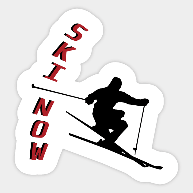 Ski Now 1 Red Sticker by laurie3